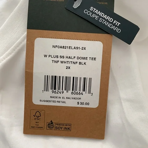 The north face short sleeve women's /w plus ss half dome tee / white and black - Picture 3 of 5